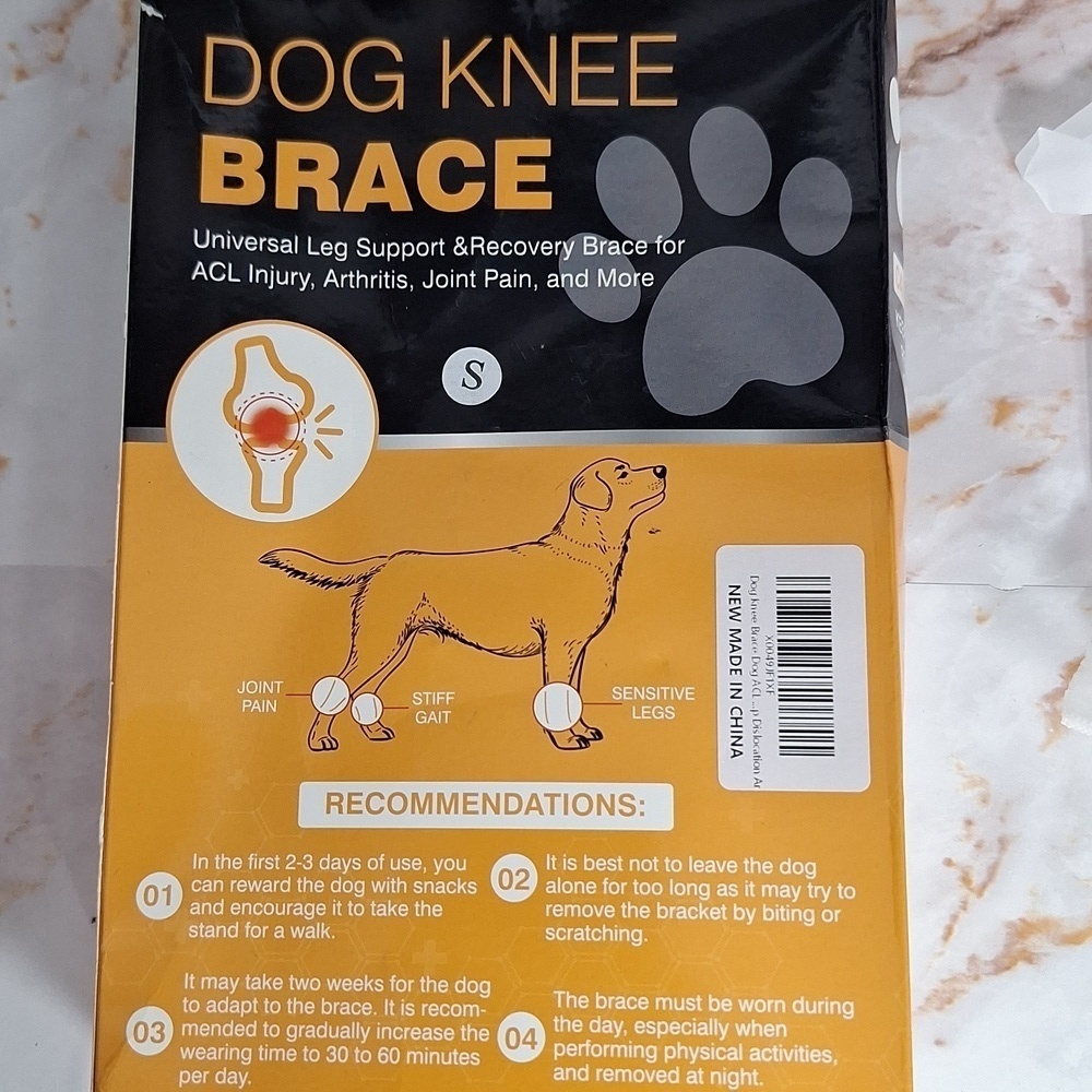 Dog Knee Brace Back Hind Leg ACL Injury Arthritis Joint Pain Black